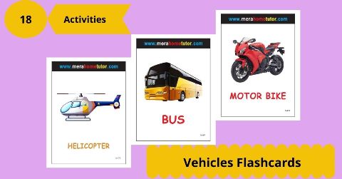 Vehicles Flashcards Activity Flash Cards